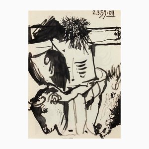 Pablo Picasso, Sketch of Jesus Christ: A Horse and a Bull, 1961, Original Lithographie