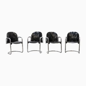 Sedie Dialogo di Tobia & Afra Scarpa per B&B Italia, anni '70, set di 4