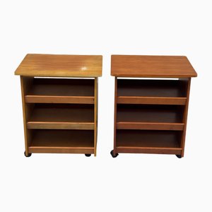 Small Occasional Furniture with Shelves and Casters, Set of 2