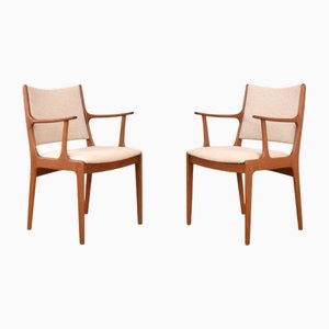 Sedie da pranzo Mid-Century in teak di Johannes Andersen per Uldum Møbelfabrik, Danimarca, anni '60, set di 2