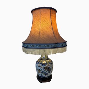 Large Hand-Painted Ceramic Lamp from Maison Drimmer, 1980