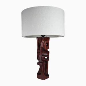 Vintage Hand-Carved Table Lamp by Gianni Pinna, 1960s