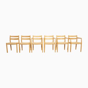 Dining Chairs in Oak by Niels Otto Møller for J.L. Møllers, Set of 6