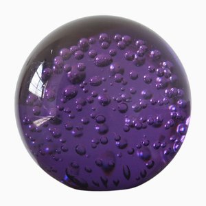 Vintage Italian Purple Paperweight Ball, 1970s