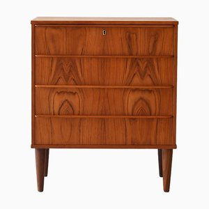 Vintage Scandinavian Chest of Drawers in Flamed Teak, 1950s