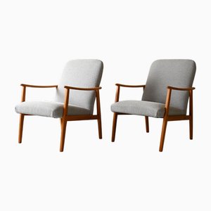 Set of Mid-Century Modern Scandinavian Oak Armchairs, 1960s