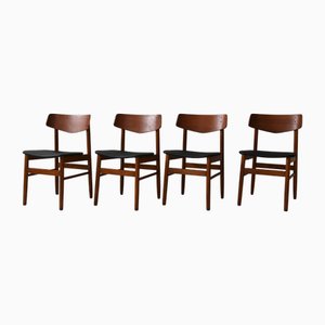 Vintage Scandinavian Teak Chairs, 1950s, Set of 4