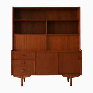 Vintage Scandinavian Teak Sideboard with Bookcase, 1950s