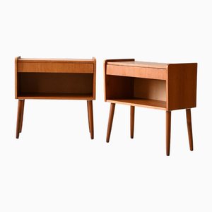 Scandinavian Teak Bedside Tables, 1960s, Set of 2
