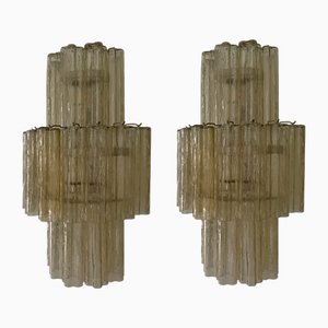 Lampade da parete in vetro di Murano ambrato, set di 2