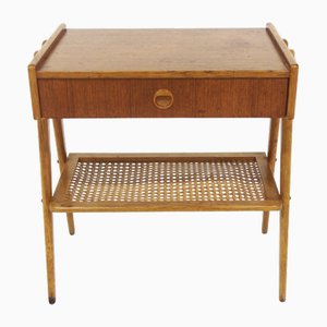 Teak and Oak Bedside Table, Sweden, 1960s