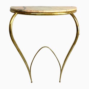 Mid-Century Modern Italian Brass and Marble Console attributed to Carlo Enrico Rava, 1940s