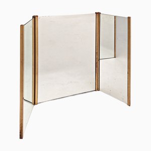 Rectangular Folding Mirror in Brass, 1960s