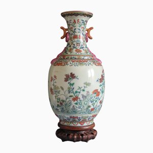 Jarrón de balaustre Celadon chino antiguo, década de 1890