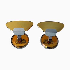 Italienische Wandhaken aus Stahl & Kristallglas von Veca für Fontana Arte, 1970er, 2er Set