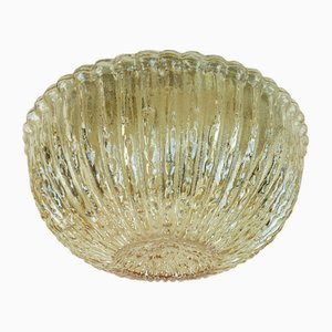 Model A668 2982 Ceiling Light in Structured Amber Glass from Glashütte Limburg, 1970s