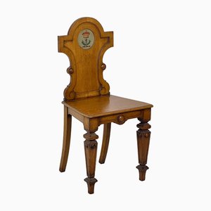 Viktorianischer Eichenholzstuhl mit Earl's Crest