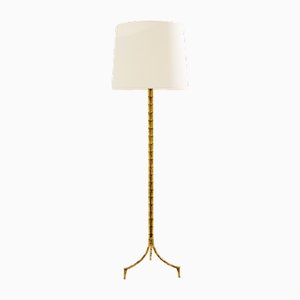 Foliage Gilt Bronze Floor Lamp from Maison Jansen, 1950s
