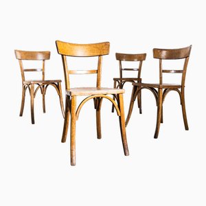 Honey Bentwood Café Stühle, 1950er, 4 . Set