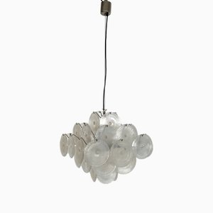 Lámpara de araña italiana Mid-Century de cristal de Murano con arcoíris de Carlo Nason para Mazzega, años 70, años 70