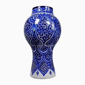 Large Moroccan Artisanal Ceramic Fez Khabia Jar Vase