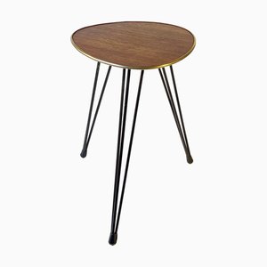 Teak Beistelltisch aus Teak & Stahldraht, 1950er