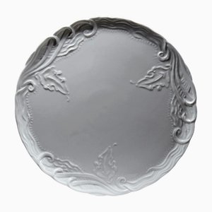 Große Vintage Pie Form aus weißem Limoges Feinporzellan