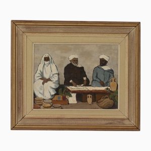 Gösta Sundvall, Three Figures, 1920s-1940s, Oil on Panel, Framed