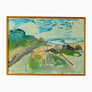 Carl-Erik Andersson, Grötvik's Hamn Quarry, 1950s, Oil on Canvas, Framed