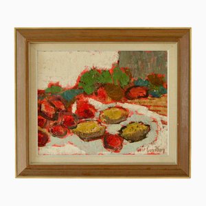Eric Lundberg, Abstraktes Stillleben, 1950er, Öl auf Leinwand, Gerahmt