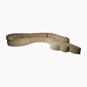 Landscape Sofa in Beige Chenille Fabric by Hans Hopfer for Roche Bobois, 1970s