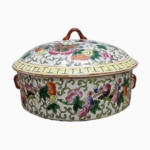 Chinese Porcelain Cookie Jar with Butterflies, 1920s