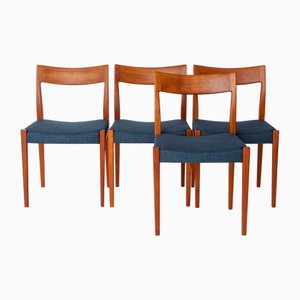 Mid-Century Modern Kontiki Dining Chairs in Teak by Yngve Ekström for Hugo Troeds, Sweden, 1960s, Set of 4