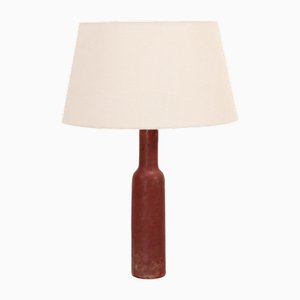 Rot glasierte Vintage Mobach Tischlampe, 1960er