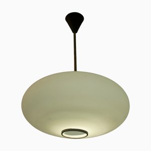 Mid-Century Opal Glass Ceiling Lamp attributed to Stilnovo, Italy, 1960s