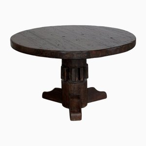 Rustic Round Dining Table, Brazil, 1960s
