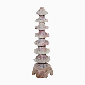 Pagoda oriental de esteatita tallada, siglo XIX