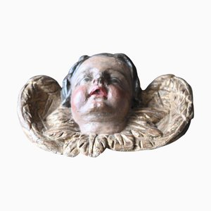Querubín ángel de madera tallada, siglo XVII