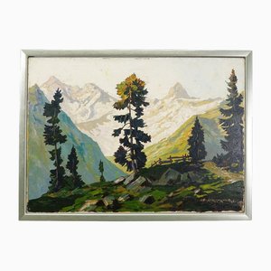 Otto Ackermann, High Mountain Summer Landscape, 1920s-1940s, Oil on Canvas