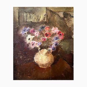 Otto Vautier, Flowers in a Vase, Oil on Canvas
