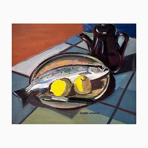 Moser Wehrle, Fish and Lemons, Oil on Canvas