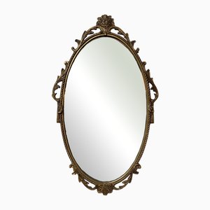 Vintage Brass Oval Mirror, 1960s