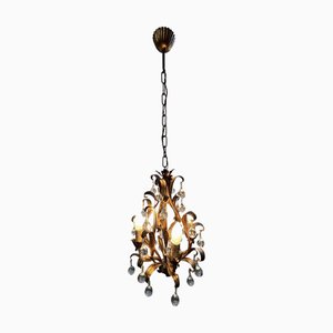 Florence Lily Murano Glass Drops Chandelier, 1950s