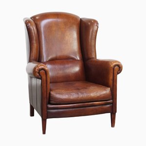 Grand Fauteuil à Oreilles en Peau de Mouton