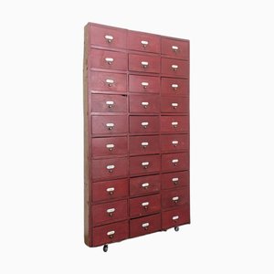 Trade Chest of 30 Drawers and Enamelled Plates