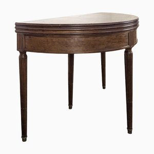 Demi-Lune Game Table in Speckled Mahogany