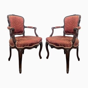 Louis XV Oak Armchairs, Set of 2