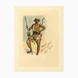 Percy Anderson, Création de costumes de théâtre pour Le Caire : Prince Nur Al-Din Act I, 1921, Aquarelle