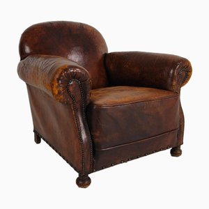 Fauteuil Club Antique en Peau de Mouton