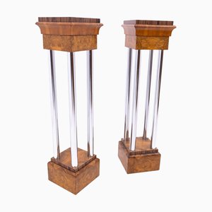 Art Deco Pedestals, Poland, 1940s, Set of 2